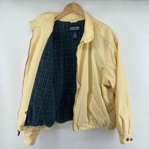 Vintage Lands End Jacket Mens XL Plaid Lined Harrington 90's Bomber Grandpa Golf